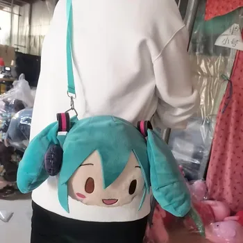 Новая горячая сумка Хацунэ Мику с аниме-мультяшной Милой Мягкой улыбкой, Маленькая сумка для хранения Боли, Плюшевая сумка на одно плечо, кукольный подарок с орнаментом - Изображение 1  