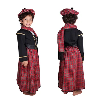 Традиционные Шотландские Костюмы Для Маленьких Мальчиков, Детская Одежда Из Шотландской Ткани, Праздничная Программа На Хэллоуин, косплей костюм - Изображение 1  