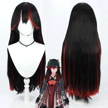 Парик Lucia Lotus, серый, карающий Ворон, косплей, черный, красный, синтетические волосы длиной 80 см, термостойкие, для ролевых игр на Хэллоуин, парики для вечеринок - Изображение 1  
