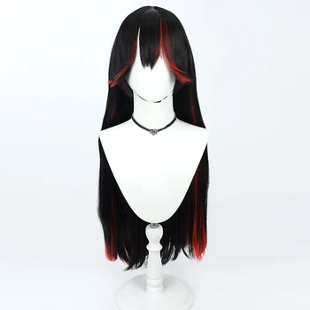 Парик Lucia Lotus, серый, карающий Ворон, косплей, черный, красный, синтетические волосы длиной 80 см, термостойкие, для ролевых игр на Хэллоуин, парики для вечеринок - Изображение 2  