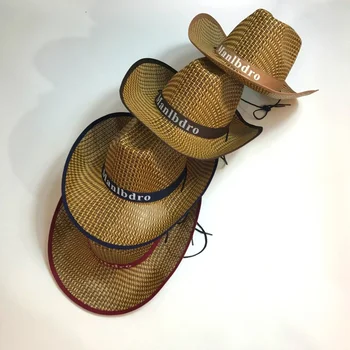 Новые летние ковбойские шляпы в стиле Вестерн из соломы с широкими полями, женские мужские солнцезащитные шляпы для путешествий на открытом воздухе, повседневная панама Унисекс - Изображение 2  