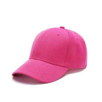 Розово-розовая бейсболка для детей, остроконечные кепки, солнцезащитные кепки, дорожные кепки, классическая студенческая однотонная бейсболка, летние Gorras - Изображение 1  