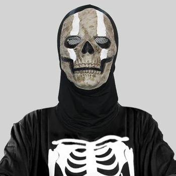 Горячая маска на Хэллоуин Унисекс, Призрачный Череп, Полное лицо, Скелет, Страшная маска, Маски для косплея, Рейв-маска - Изображение 1  