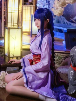 Genshin Impact Baal косплей костюм Raiden Makoto косплей Raiden Shogun игровой костюм для ролевых игр Raiden Shogun кимоно женский комплект - Изображение 1  