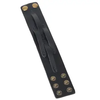 Мужской кожаный регулируемый широкий плетеный браслет-манжета - Изображение 1  