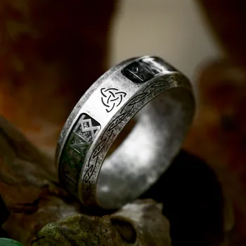 BEIER 2023 Новый креативный дизайн, нержавеющая сталь 316L, кольцо с рисунком викинга и кельтского узла, ретро-ювелирные изделия, мужское кольцо, подарок для парня - Изображение 1  