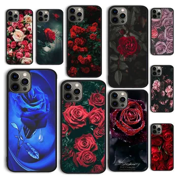 Autumu Красное Сердце Роза Цветочный Чехол Для Телефона Чехол для iPhone 15 12 mini XS XR 11 13 14 Pro Max SE2020 Apple 6 7 8 Plus Coque - Изображение 1  