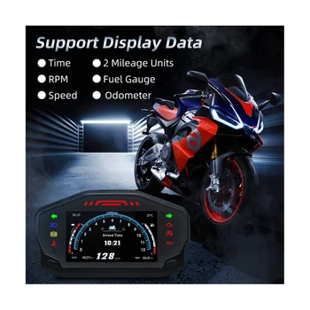 Мотоциклетный светодиодный спидометр, ЖК-цифровой одометр, датчик расхода топлива на 1/2/4 цилиндра - Изображение 1  