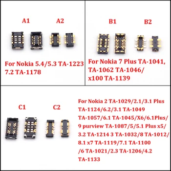 Разъем FPC для аккумулятора 2шт на материнской плате для Nokia 2 3 4 5 7 8 9 2.1/3.1/4.1/5.1/6.1/7.1/ X5/X6/X7/3.2/4.2/6.2/7.2/2.3/5.3/5.4 - Изображение 1  