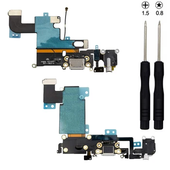 Замена разъема док-станции Совместима с iPhone 6 6Plus 6s 6s Plus Гибкий Порт для зарядки, включая 2 отвертки - Изображение 1  
