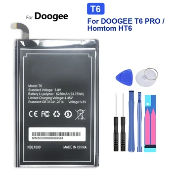 Аккумулятор 6000 мАч для Oukitel K6000, K6000 Pro, Для Ulefone Power, Для Doogee T6, Для Doogee T6 Pro, Для Homtom HT6 - Изображение 1  