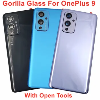 Gorilla Glass 5 Для OnePlus 9 Оригинальная Новая Крышка Батарейного отсека Жесткая Крышка Задней Двери Задняя Панель корпуса + Объектив камеры + Клей - Изображение 1  