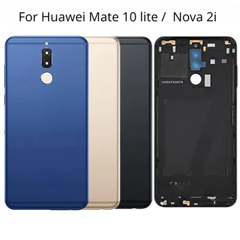 Новая Задняя крышка Для Huawei Mate 10 lite, Крышка Батарейного отсека, Чехол для задней двери Для HUAWEI Nova 2i RNE L21, Крышка корпуса с объективом Камеры - Изображение 1  