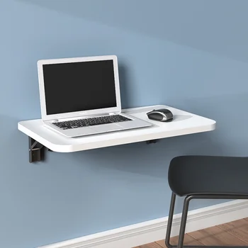 Компьютерный стол Настенного типа, складной Стол, Выдвижная маленькая дверца из массива Дерева, стол для ноутбука, подвесной на стене, Многофункциональный - Изображение 1  