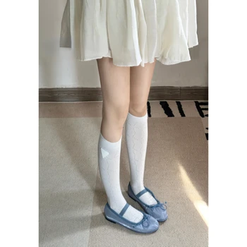 Женские носки, дышащие хлопковые впитывающие универсальные носки с полой сеткой, женские носки-трубочки среднего размера Four Seasons Universal - Изображение 1  
