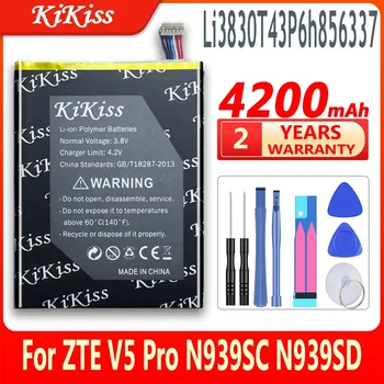 KiKiss Аккумулятор для Телефона Емкостью 4200 мАч Для ZTE G719C N939St Blade S6 Lux Q7/-C Blade X9 Батареи Li3830T43P6h856337 - Изображение 1  