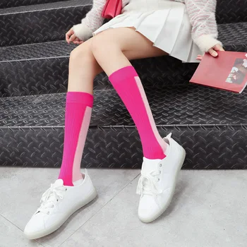 Спереди и сзади Цветная трубка длиной до колена, модные японские и корейские носки для икр от интернет-знаменитостей. - Изображение 1  