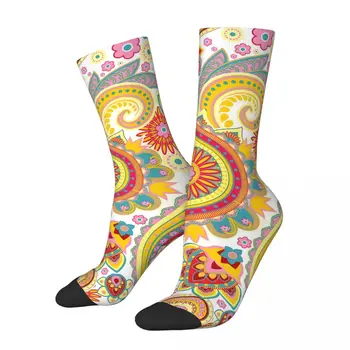 Счастливые мужские носки с цветочным узором Пейсли в стиле ретро харадзюку в стиле Пейсли в стиле хип-хоп Бесшовный узор Crew Crazy Sock Подарочный принт - Изображение 1  