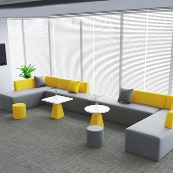 Офисный диван на 4 персоны, небольшая гостиная, зона отдыха, приемная, бизнес, досуг, приемная и офис продаж, одноместный диван - Изображение 2  
