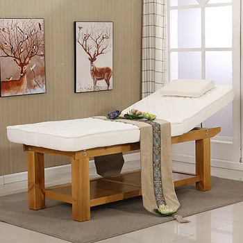 1. Косметичка из латекса, раскладушка для физиотерапии в салоне красоты, массажная кровать из массива дерева, массажная кровать, кровать для тела, для домашнего использования - Изображение 2  