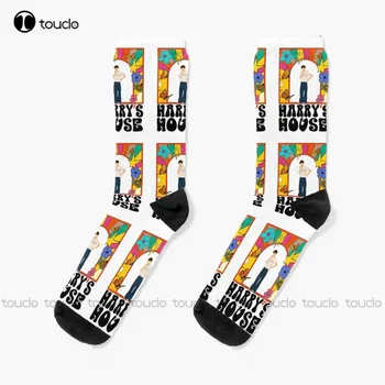 Домашние винтажные носки в стиле ретро, Harrys House, уютные носки с цифровой печатью 360 °, носки для уличного скейтборда, удобные спортивные носки для девочек, подарок для девочек - Изображение 1  