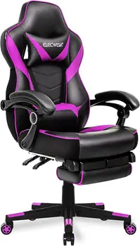 Компьютерное игровое кресло ELECWISH с подставкой для ног, геймерское кресло с высокой спинкой, большой размер, гоночный стиль, Эргономичный Регулируемый поворотный механизм - Изображение 1  