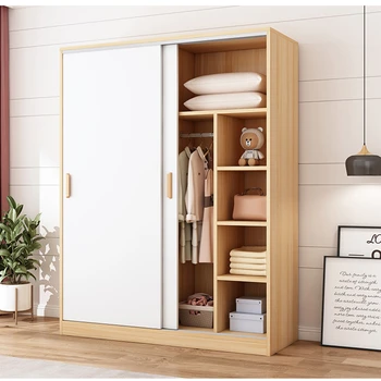 Простой гардероб, домашний подвесной шкаф для спальни, небольшой шкаф с раздвижной дверью для аренды жилья - Изображение 2  