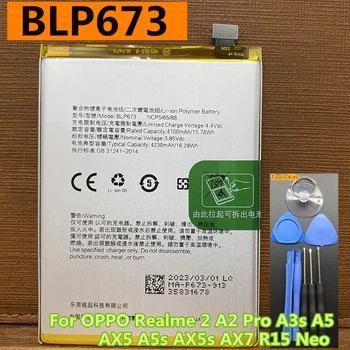 Оригинальный Новый Аккумулятор BLP673 4230mAh для OPPO Realme 2 A2 Pro A3s A5 AX5 A5s AX5s AX7 CPH1803 CPH1805 CPH1851 /R15 Neo - Изображение 1  