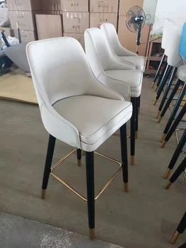 высококачественные металлические ножки из плотной пенопластовой ткани высокие барные стулья - Изображение 2  