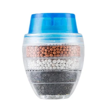 Фильтр для крана с активированным углем, насадка для крана, фильтр для воды, кухонный кран, 5 слоев фильтра, очиститель для домашнего использования (синий) - Изображение 1  