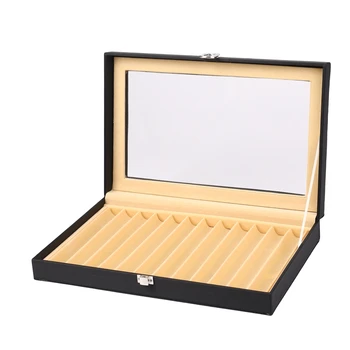 Коробка для ручек 12 шт., Кожаная Коробка для ручек, Коробка для хранения ручек из искусственной кожи, Кожаный пенал, Коробка для хранения ручек - Изображение 2  