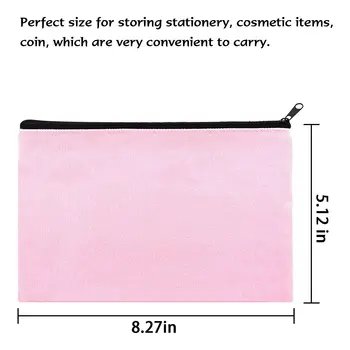 Розовая холщовая косметичка из 16 упаковок, объемные косметички с многоцветной застежкой-молнией, холщовый пенал на молнии, сделай сам - Изображение 2  